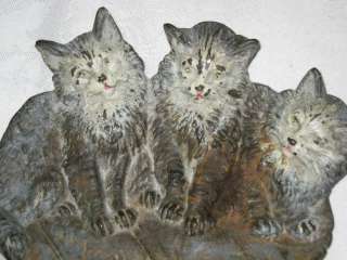   PRMITIVE B&H BRADLEY HUBBARD VICTORIAN CAST IRON CAT KITTEN ART TRAY