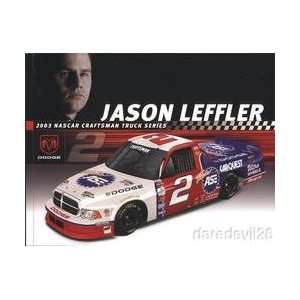  2003 Jason Leffler Dodge Ram NASCAR postcard Everything 