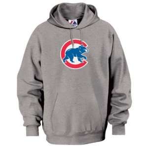  Chicago Cubs Majestic Steel Heather Tek Patch Hooded 