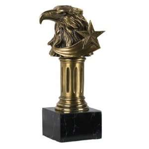  Star Eagle with Pedestal Brass Finish, 10 inches H