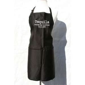  Black Embroidered Apron Tequila Makes My Clothes Fall Off 