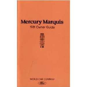  1981 MERCURY MARQUIS Owners Manual User Guide Automotive