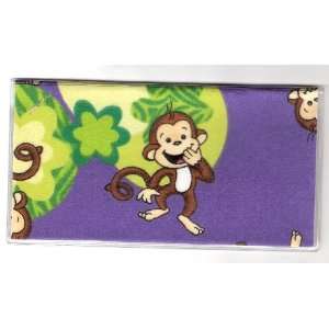  Checkbook Cover Happy Monkey Purple 