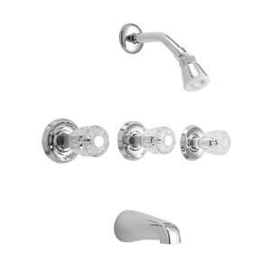 ProFlo PFLL43A Chrome Triple Handle Tub and Shower Valve with Single 