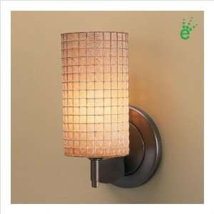   LED Wall Sconce with Amber Glass Shade Finish Matte Chrome Baby