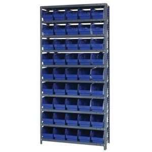 45 Storage Bins, Shelves, complete system, 36 x 75 metal 