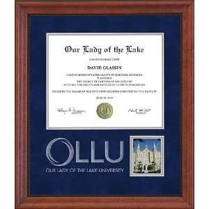 Our Lady of the Lake University Etched Diploma Frame  