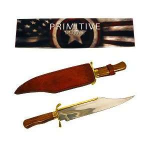  Brass Wood Stainless Steel Primitive Bowie 18 inch Knife 