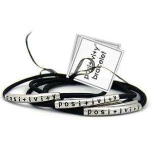  POSITIVITY Black Bracelets Set of 3 