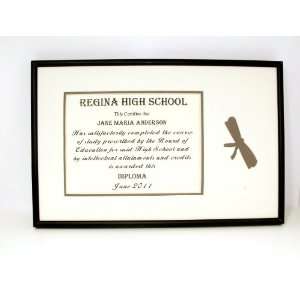  High School Diploma Frame with Carved Scroll Hold 6 X 8 