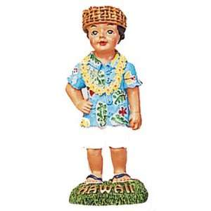  Hawaiian Figurine Boy with Aloha Shirt 3 in. Kitchen 