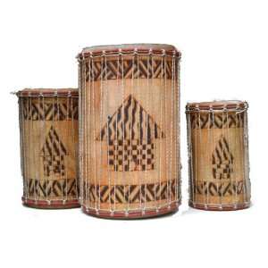  Complete Set of Three Guinea Djun Djun Drums 11, 13.5 