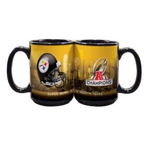  NFL Pittsburgh Steelers AFC Champion 2 Pack 15 Ounce Mug 