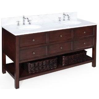 com Bella 60 inch Bathroom Vanity (White/Chocolate), Includes Cabinet 