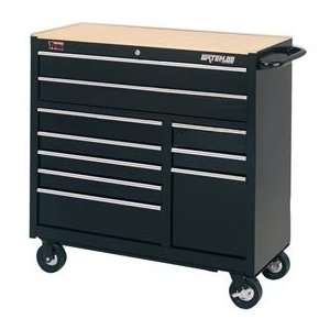  10 Drawer Cart W/ 2 Full Width Doors   Black Office 