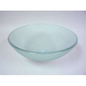  Frosted Glass Round Vessel Sink Pop up & Ring Included 