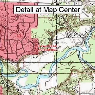 USGS Topographic Quadrangle Map   Lafayette East, Indiana (Folded 