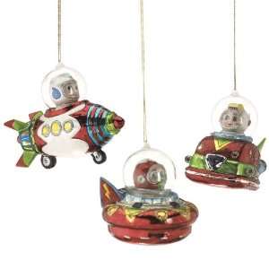 Space Ship, Christmas Ornaments (3 Assorted) 