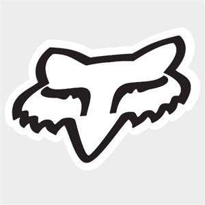  Fox Racing Big Fox Head Sticker   7/White Automotive