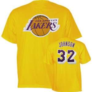  Magic Johnson Gold Majestic Throwback Player Name and Number 