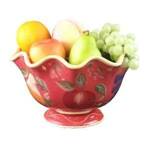 Red Orchard Ceramic Fruit Bowl 