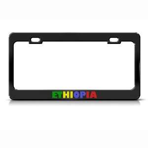 Ethiopia Flag Country Metal license plate frame Tag Holder