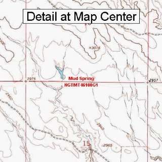   Topographic Quadrangle Map   Mud Spring, Montana (Folded/Waterproof