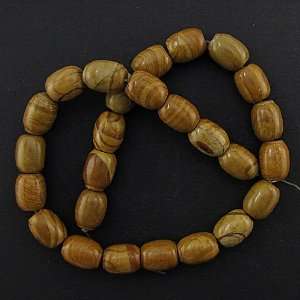  14mm wooden jasper barrel beads 16 strand