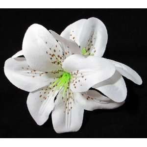  Medium White Lily Hair Flower Clip 