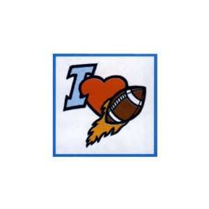  I heart flaming football.   Custom team logo temporary 