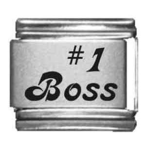  Number 1 Boss Laser Italian Charm Jewelry