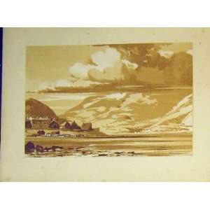   C1890 Vere Foster Mountains Lake Houses Water Colour