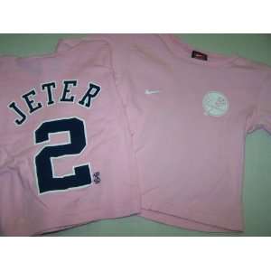  New York Yankees Derek Jeter Pink Nike Youth Long Sleeve T 