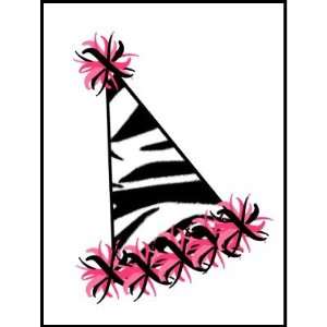  Zebra Print Pink Birthday Party Hat Postage Stamps Office 