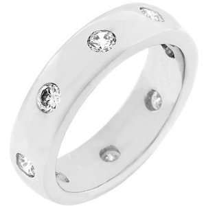 Sunrise Wholesale J2071 White Gold Rhodium Bonded Cz Fashion Band Ring 