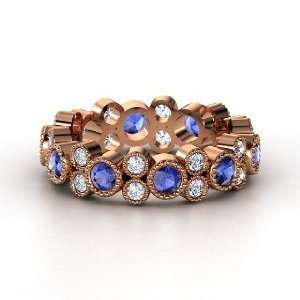  Hopscotch Eternity Band, 14K Rose Gold Ring with Sapphire 
