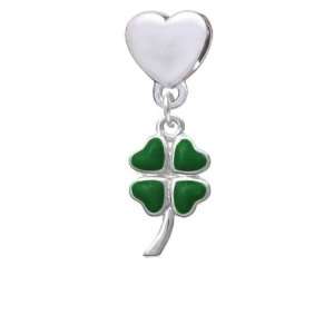 Large Green Heart Leaves Four Leaf Clovers   Two Sided European Heart 