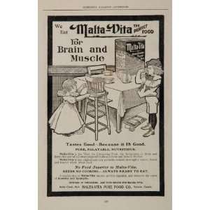 1902 Ad Malta Vita Breakfast Food Children ORIGINAL   Original Print 