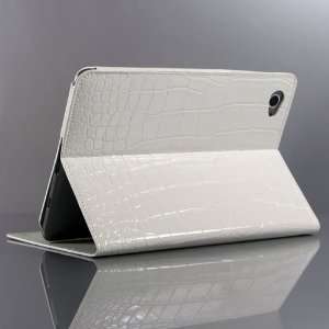  White / Crocodile pattern Leather Stand Case for Galaxy Tab GT 