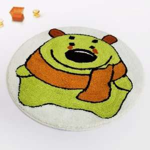 Green Bear] Kids Room Rugs (23.6 by 23.6 inches)