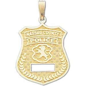  14k Nassau County Police Officer Badge Pendant Jewelry