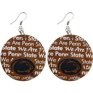   State Nittany Lions Infinity Round Wooden Earrings