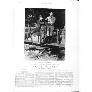   1882 ILLUSTRATION STORY KIT FRANK TRENNA BRIDGE RIVER