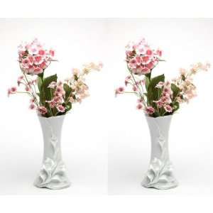  Calla Lily Flower Porcelain Vase, Set of 2