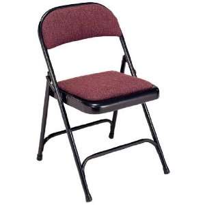 Virco 188 Padded Seat and Back Folding Chair  Charcoal Black Frame 
