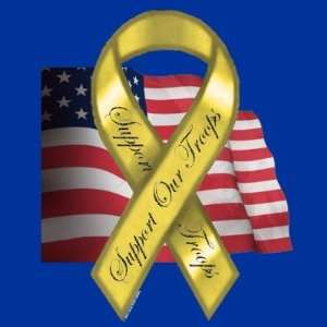  Support Our Troops Ribbon Round Sticker Automotive