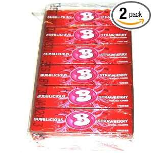 Bubblicious Strawberry Flavor Bubble Gum, 18 Count (Pack of 2)  