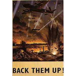 Vintage World War Two WW2 British Military Propaganda Poster Back Them 