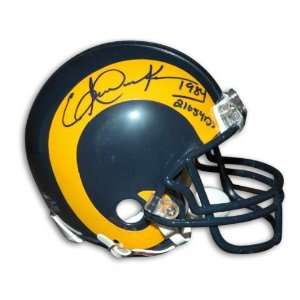 Eric Dickerson Los Angeles Rams Autographed Throwback Mini Helmet with 