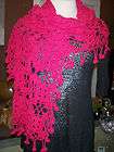 NWT Pure Cotton Handknit Wrap hot pink crochet rg. $74